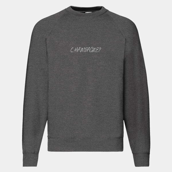 Champagne text - Classic 80/20 raglan sweatshirt Thumbnail