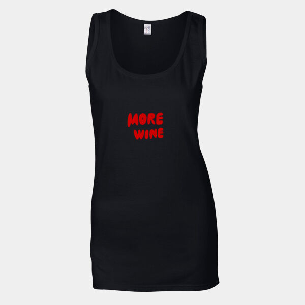 More Wine Graphic T-Shirt - Softstyle™ women's tank top Thumbnail